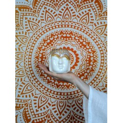 Kominek Zapachowy GŁOWA BUDDY - Kość Słoniowa