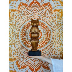 Drewniany Kot w Pozycji Stojącej | Indonezja