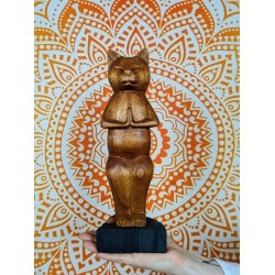 Drewniany Kot w Pozycji Stojącej | Indonezja