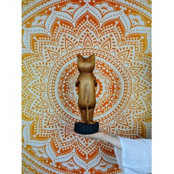 Drewniany Kot w Pozycji Stojącej | Indonezja