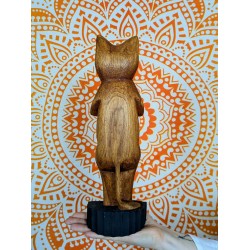 Drewniany Kot w Pozycji Stojącej | Indonezja