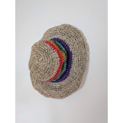 Dziergany Kapelusz z Bawełny i Konopi - Tęcza | Nepal