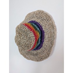 Dziergany Kapelusz z Bawełny i Konopi - Tęcza | Nepal