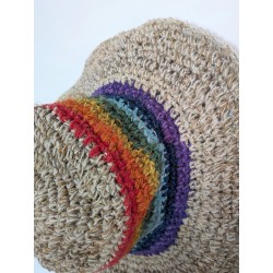 Dziergany Kapelusz z Bawełny i Konopi - Tęcza | Nepal