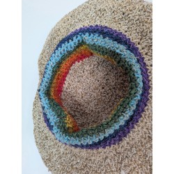 Dziergany Kapelusz z Bawełny i Konopi - Tęcza | Nepal