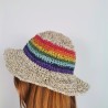 Dziergany Kapelusz z Bawełny i Konopi - Tęcza | Nepal