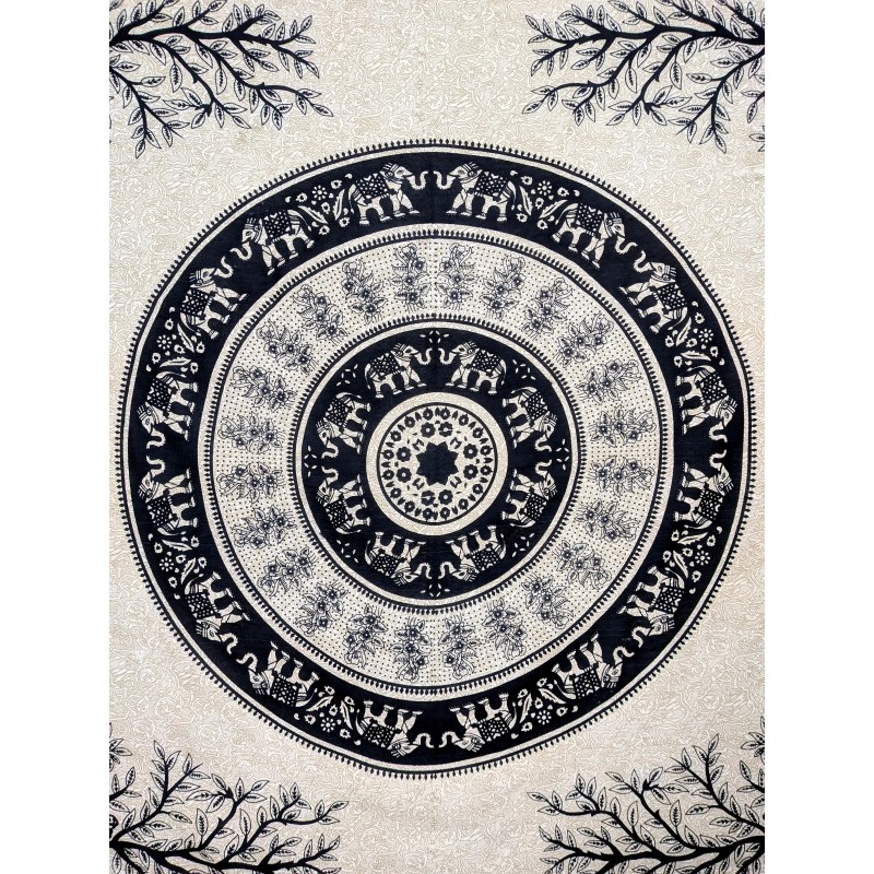 Narzuta - Słonie - 210 x 240 cm | Indie