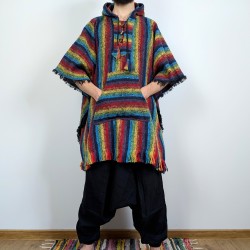 poncho z kapturem - kolorowe | indie