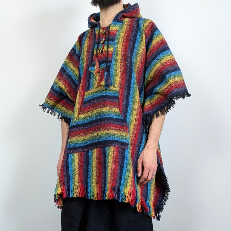 poncho z kapturem - kolorowe | indie