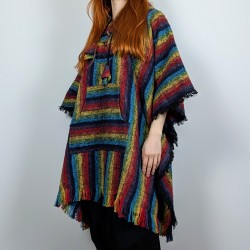 poncho z kapturem - kolorowe | indie