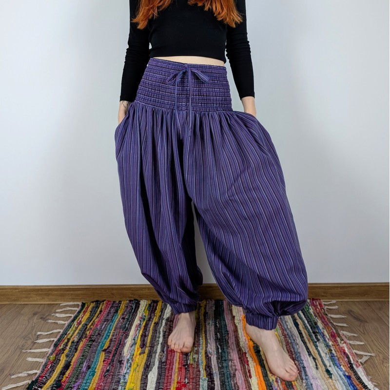 spodnie haremki REKHA - fioletowe | nepal