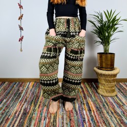 ciepłe spodnie NANDA - zielone | indie