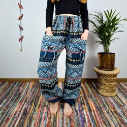 ciepłe spodnie NANDA - niebieskie | indie