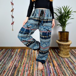 ciepłe spodnie NANDA - niebieskie | indie