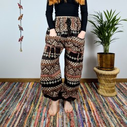 ciepłe spodnie NANDA - brązowe | indie