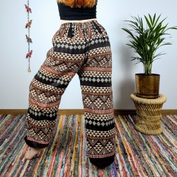 ciepłe spodnie NANDA - brązowe | indie