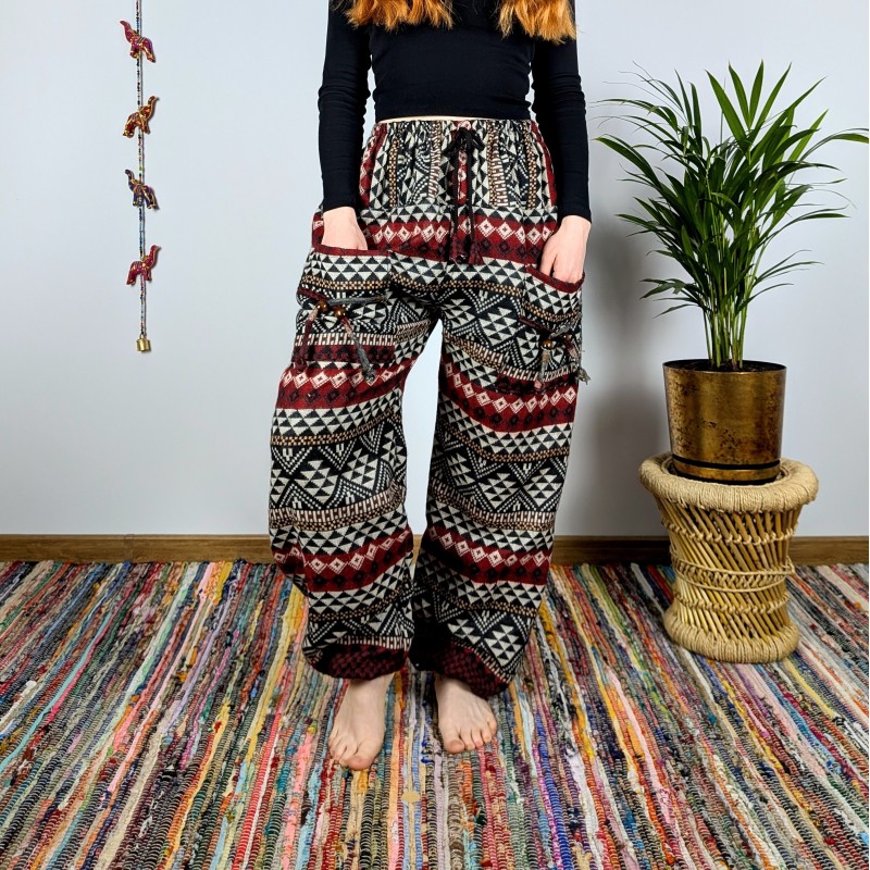 ciepłe spodnie NANDA - czarne | indie