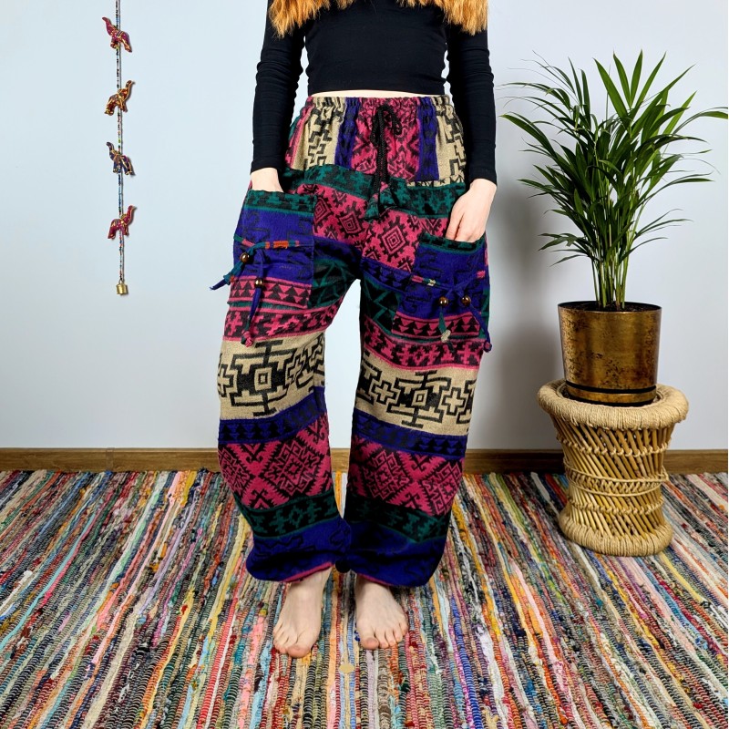 ciepłe spodnie NANDA - multicolor ii | indie