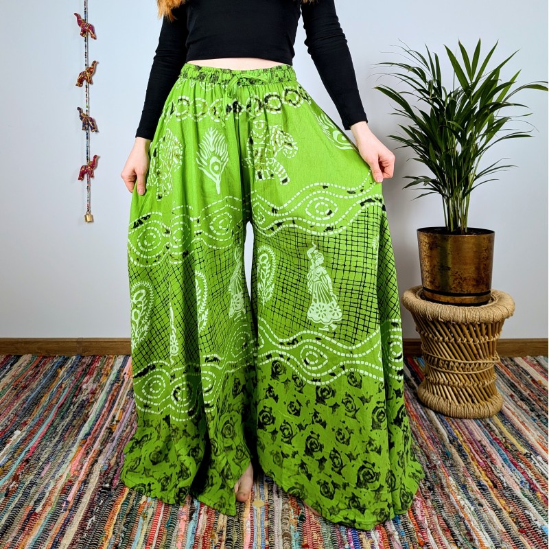 spodnie palazzo RANGOLI - zielone | indie