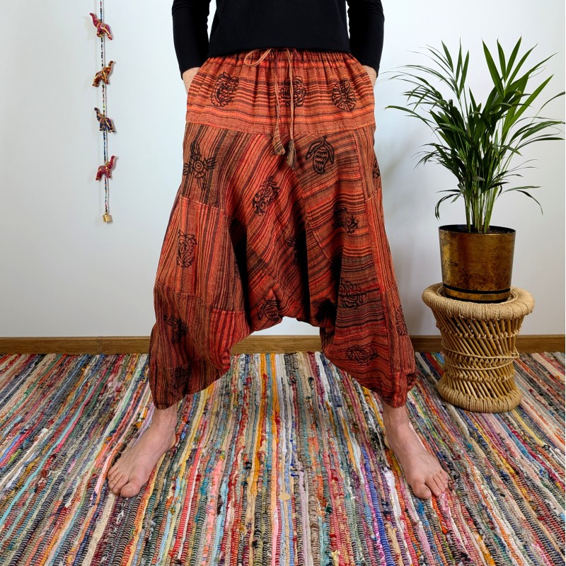 szarawary patchworkowe BAGRU - czerwone | indie