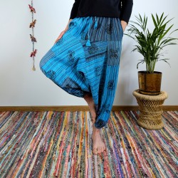 szarawary BAGRU - niebieskie - indie