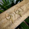 kolczyki złote liście mosiądz spiralne etno | indie