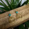 kolczyki złote koła mosiądz turkus etno | indie