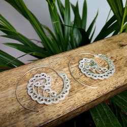 kolczyki srebrne ażurowe koła mosiądz etno | indie