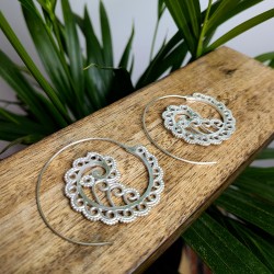 kolczyki srebrne ażurowe koła mosiądz etno | indie