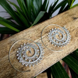kolczyki srebrne koła listki mosiądz etno | indie