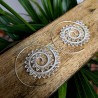 kolczyki srebrne koła listki mosiądz etno | indie