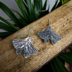 kolczyki miłorząb japoński ginkgo biloba etno | indie