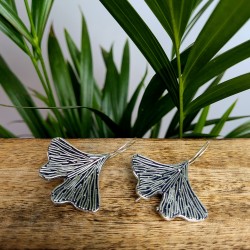 kolczyki miłorząb japoński ginkgo biloba etno | indie