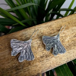 kolczyki miłorząb japoński ginkgo biloba etno | indie