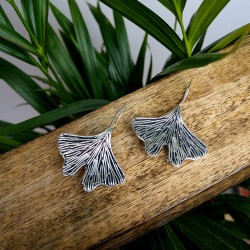 kolczyki miłorząb japoński ginkgo biloba etno | indie