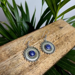 kolczyki noc kairu słońce mosiądz srebro etno | indie