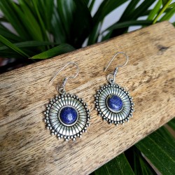 kolczyki noc kairu słońce mosiądz srebro etno | indie