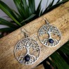 kolczyki drzewo życia mosiądz srebro lawa wulkaniczna etno | indie