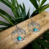 kolczyki drzewo życia mosiądz srebro turkus etno | indie