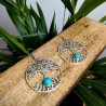 kolczyki drzewo życia mosiądz srebro turkus etno | indie