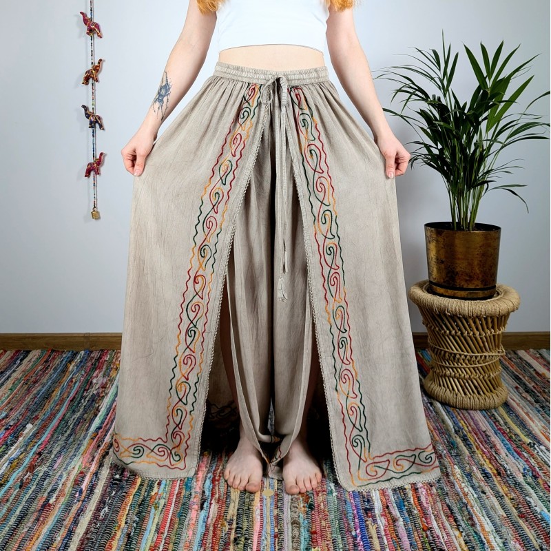 spodnie palazzo ZARI - beżowe | indie