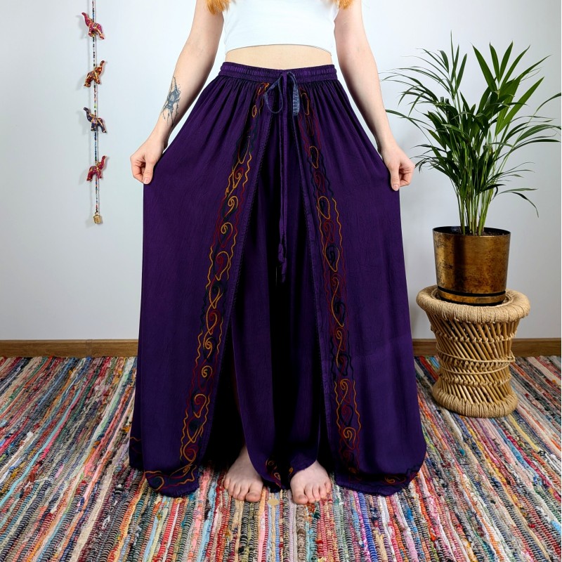 spodnie palazzo ZARI - fioletowe | indie