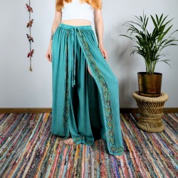 spodnie ZARI - turkusowe | indie