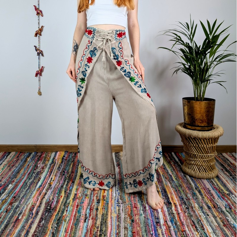 spodnie kopertowe VINYASA - beżowe | indie