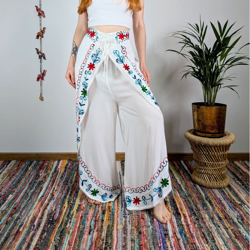 spodnie kopertowe VINYASA - białe | indie