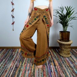 spodnie VINYASA - brązowe | indie