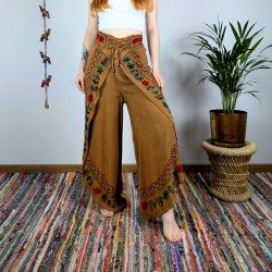 spodnie VINYASA - brązowe | indie