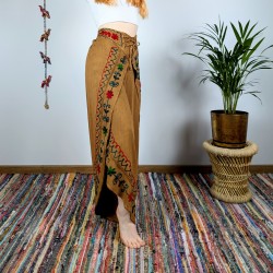 spodnie VINYASA - brązowe | indie