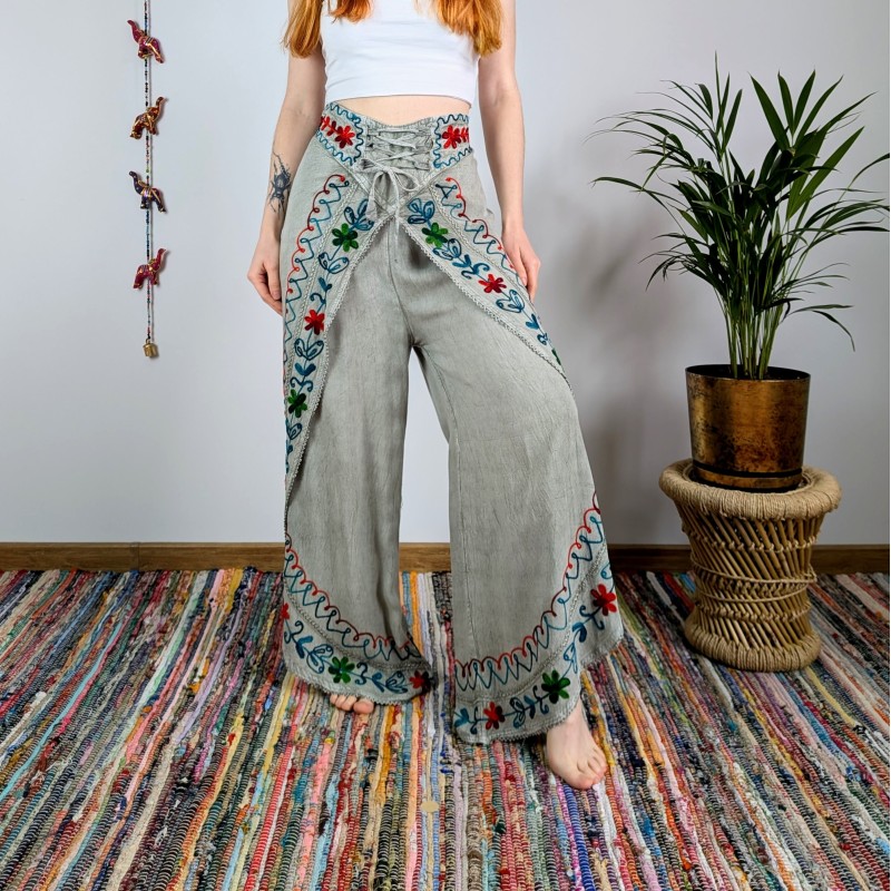 spodnie kopertowe VINYASA - szare | indie