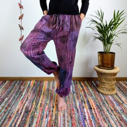 spodnie patchworkowe BAGRU - fioletowe | indie